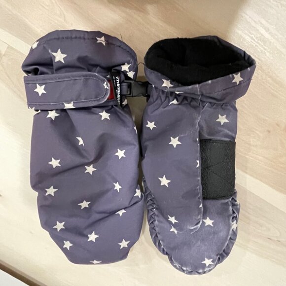 Girls Boden Coat Kids Size 6-7 Purple with Stars & Matching Gloves - Picture 14 of 16